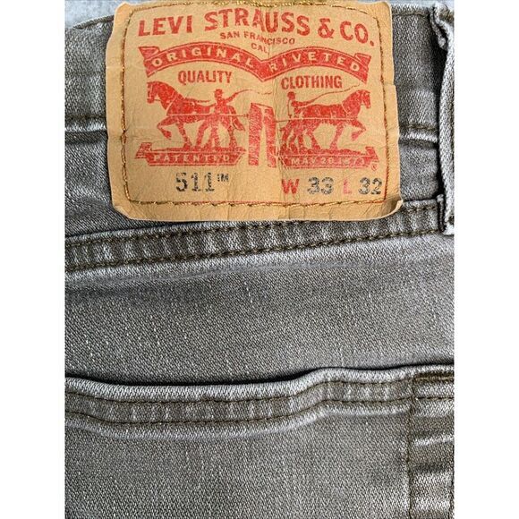 Levis 511 Jeans Mens Size 33x32 Waist Measures 30 Medium Wash Zip Button Pockets - Picture 8 of 10
